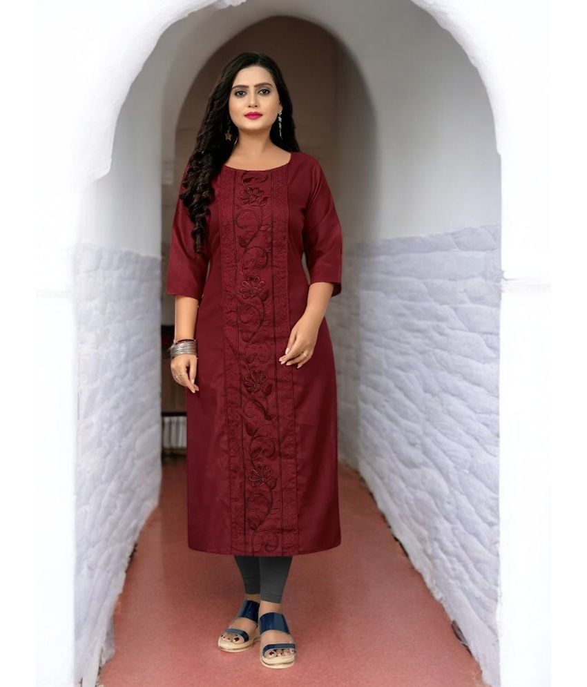     			VINHSCAPE Pack of 1 Cotton Embroidered Anarkali Women's Kurti - ( Multicolor )