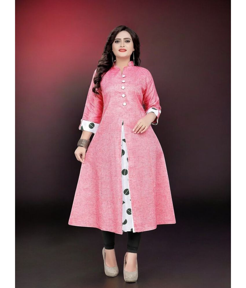     			VINHSCAPE Pack of 1 Cotton Embroidered Anarkali Women's Kurti - ( Multicolor )