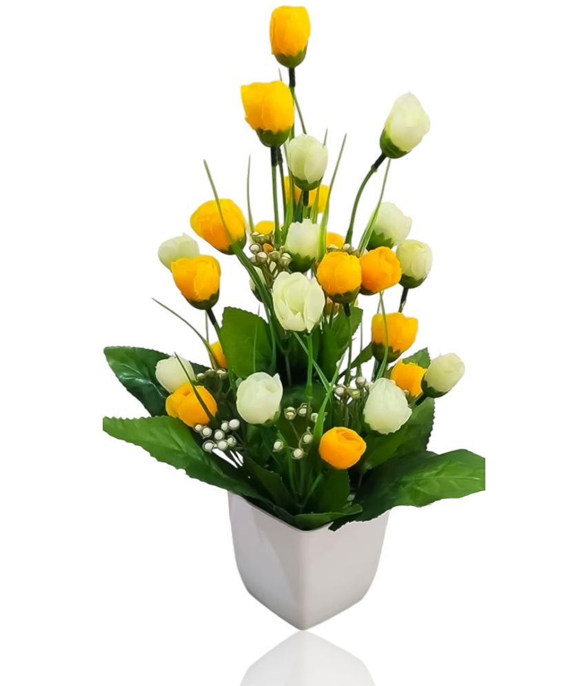     			zonezer - Multicolor Tulip Artificial Flowers with Basket ( Pack of 1 )