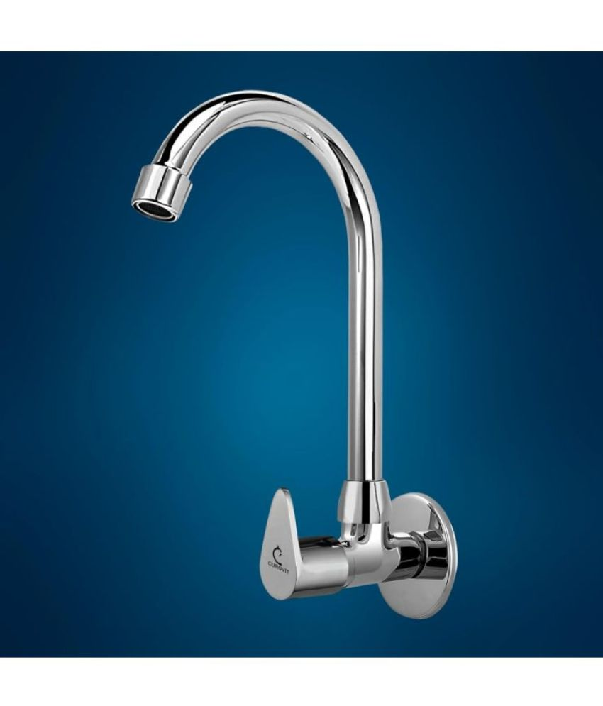     			Bathfax Torreno Zinc Alloy Wall Mounted Sink Cock Tap Steel Kitchen Sink Tap (Sink Cock)