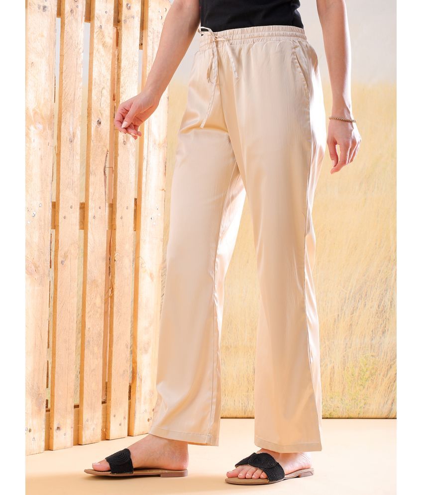     			Freehand Pack of 1 Polyester Flared Women's Casual Pants ( Beige )