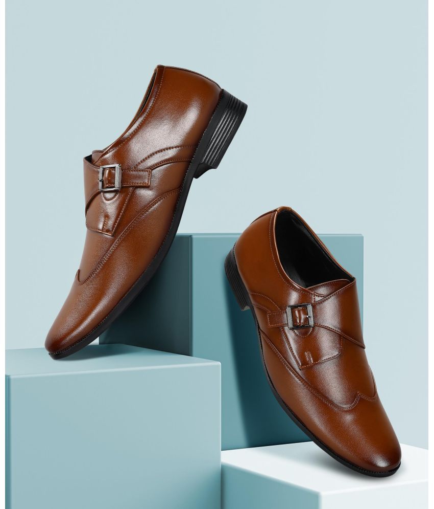     			Paragon Tan Men's Monk Strap Formal Shoes