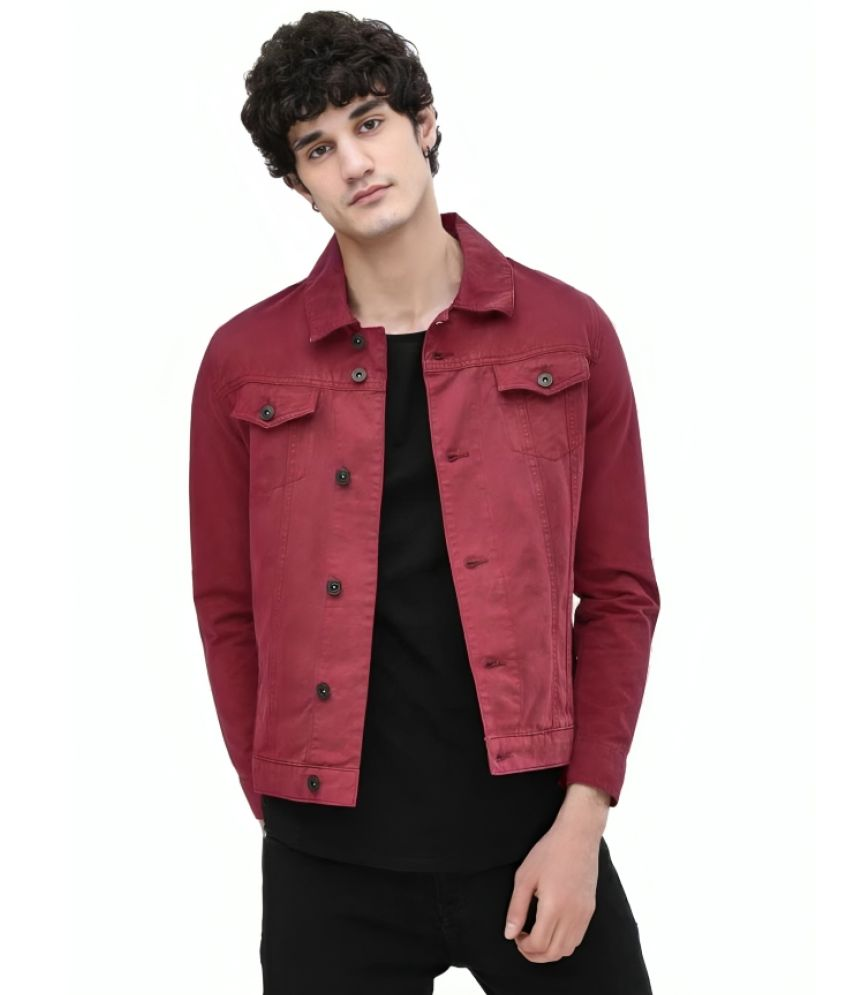     			ARBIA FUNKI Denim Men's Denim Jacket - Maroon ( Pack of 1 )