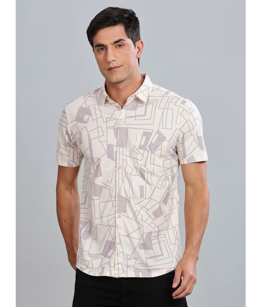     			BULLMER Cotton Blend Regular Fit Printed Half Sleeves Men's Casual Shirt - Beige ( Pack of 1 )