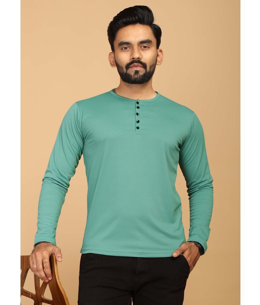     			FABRIPPLE Polyester Regular Fit Solid Full Sleeves Men's Round T-Shirt - Green ( Pack of 1 )