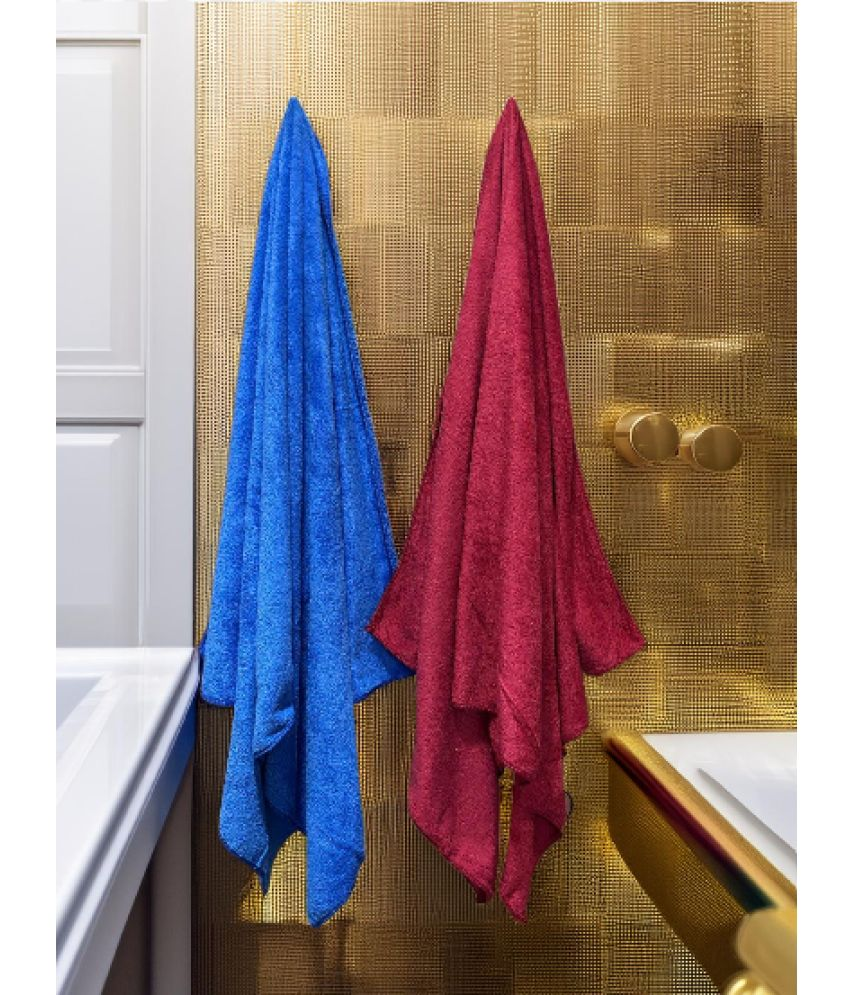     			Finesse Decor Pack of 2 Microfibre 325 -GSM Bath Towel ( Maroon )