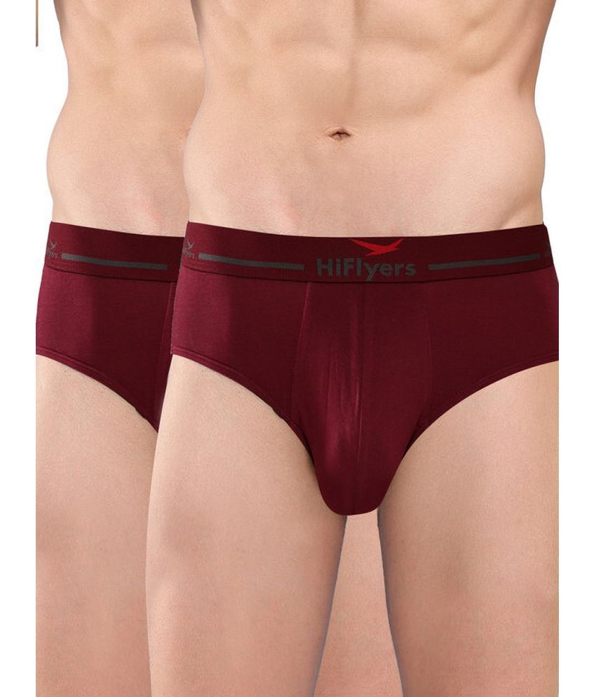     			Hiflyers Pack of 2 Modal Briefs For Men's ( Maroon )