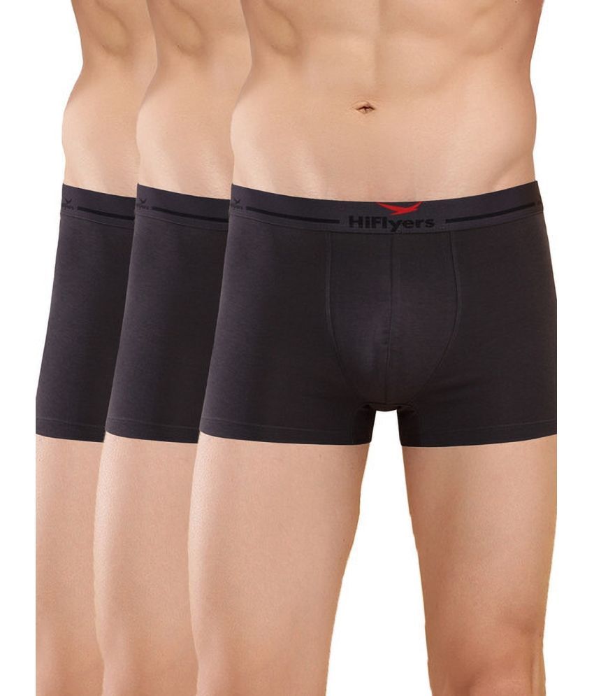     			Hiflyers Pack of 3 Cotton Blend Trunks For Men's ( Black )