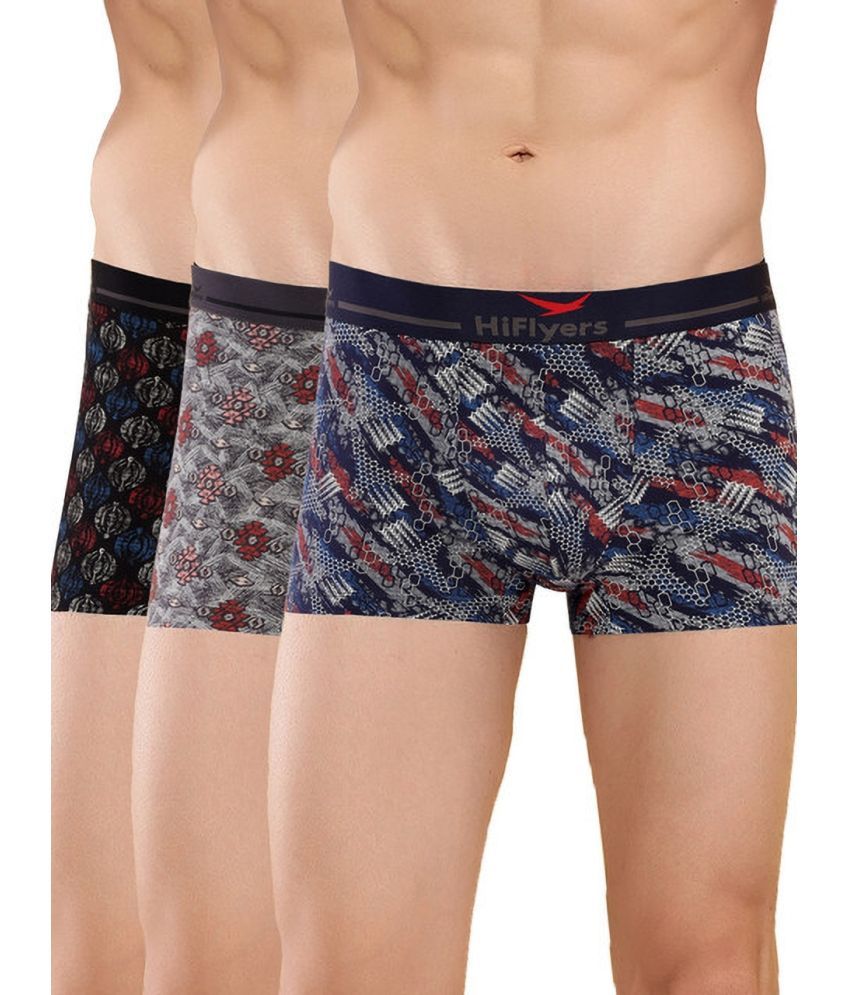     			Hiflyers Pack of 3 Cotton Blend Trunks For Men's ( Black )