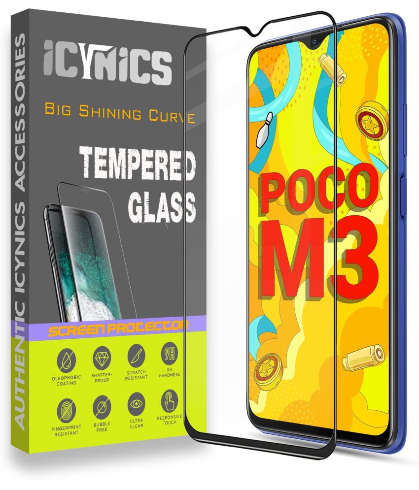     			Icynics Tempered Glass Compatible For Poco M3 ( Pack of 1 )