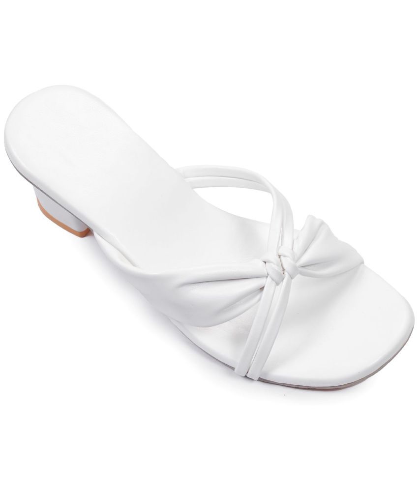     			Ravis White Women's Slip On Heels