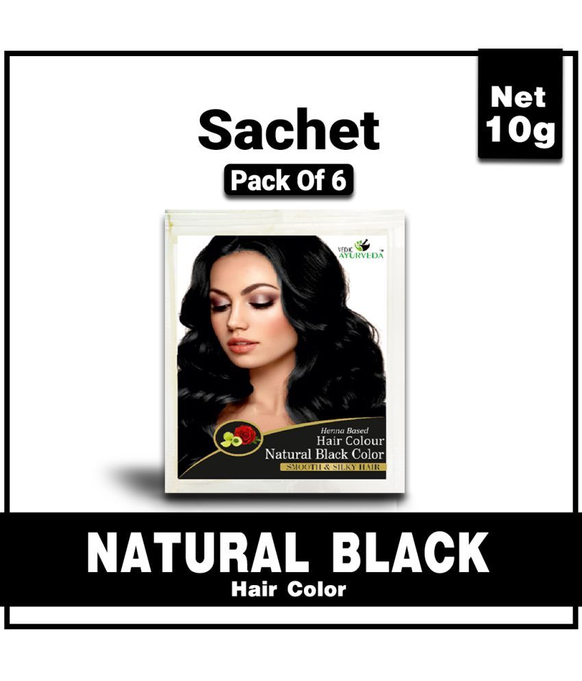     			VEDICAYURVEDA Black-Sachet Natural Semi Permanent Hair Color 10 g Black