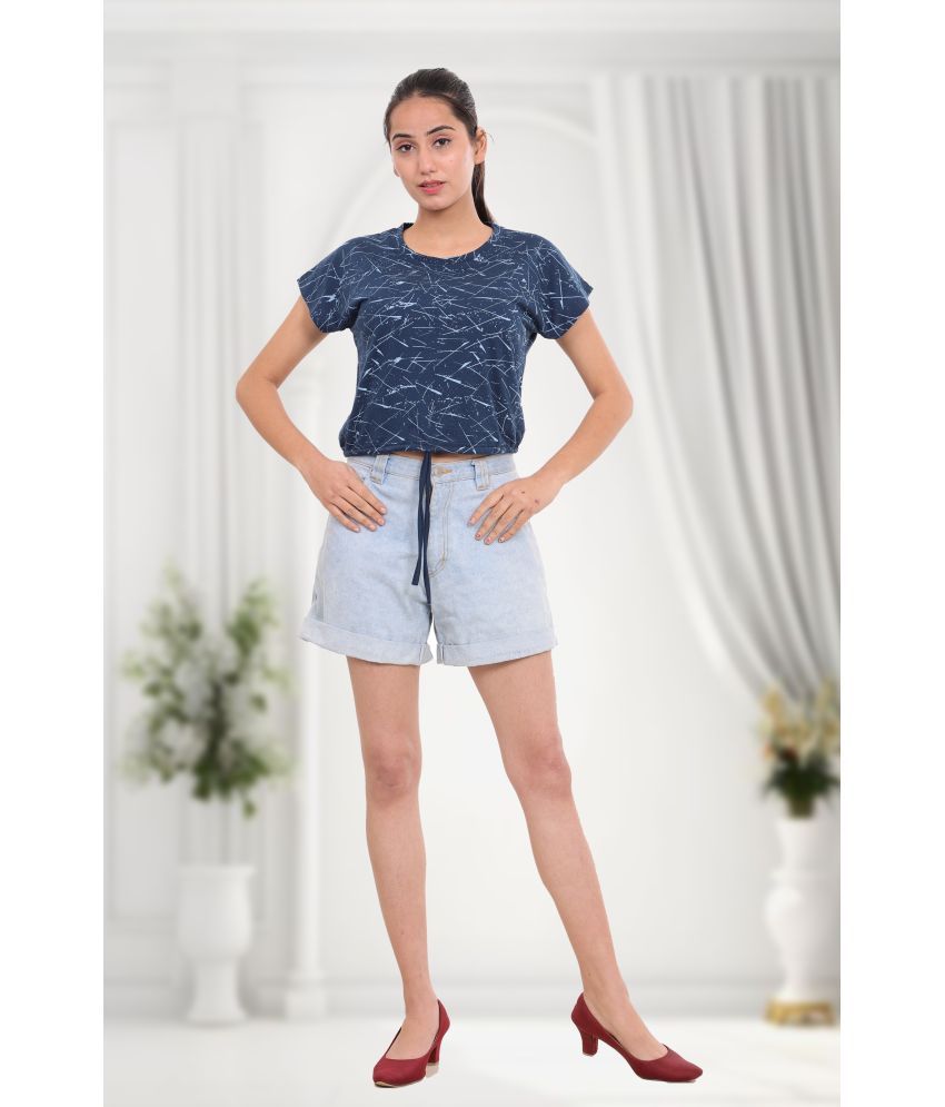     			just love Blue Cotton Blend Women's Crop Top ( Pack of 1 )