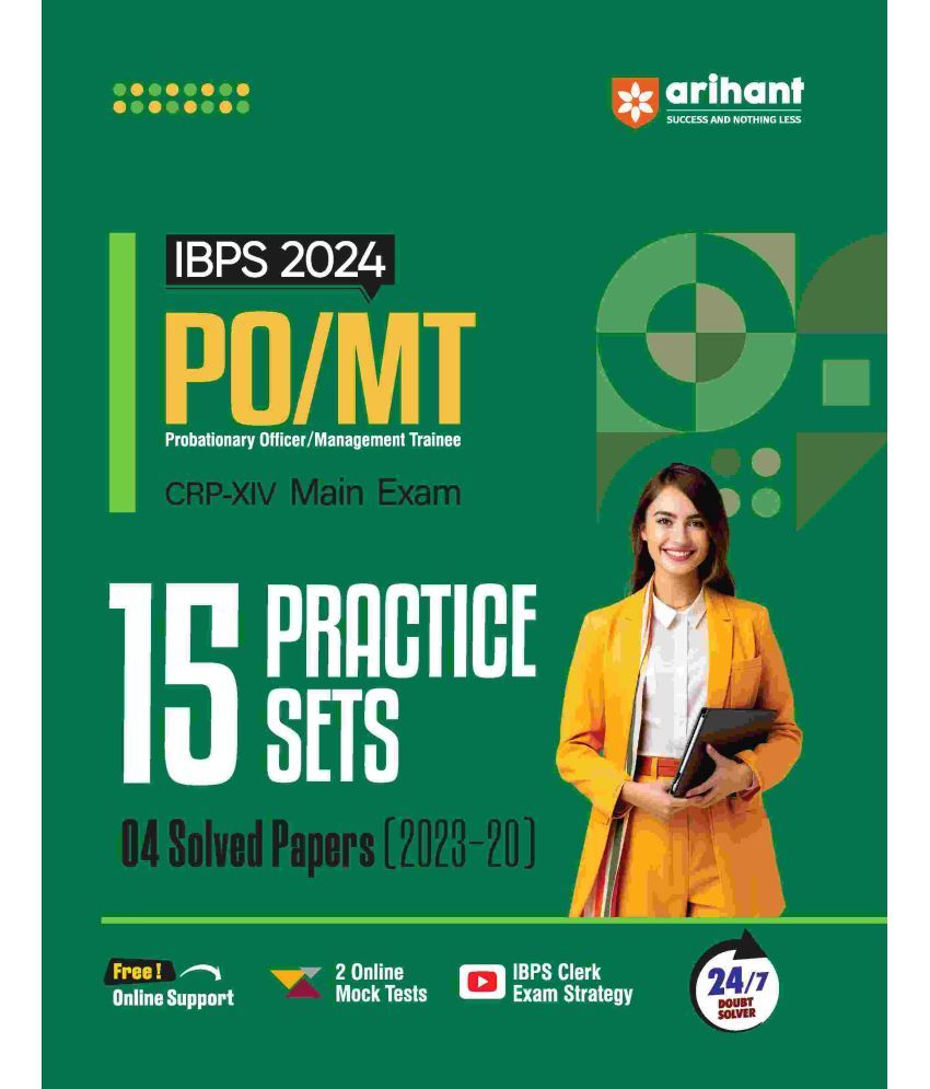     			Arihant IBPS PO/MT 2024 CRP-XIV Main Exam | 15 Practice Sets & 4 Solved Papers (2023-20) | English Medium