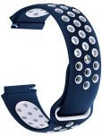 ACM Watch Strap Silicone Belt 22mm compatible with Fastrack Limitless X2 Smartwatch Sports Dot Band Blue with White