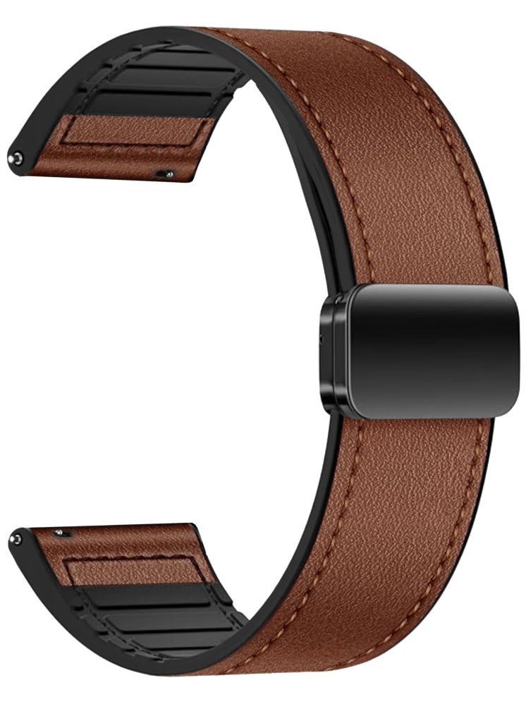     			ACM Watch Strap Leather Magnetic Silicone 22mm compatible with Fastrack Smart Discovery Smartwatch Belt Luxury Band Brown