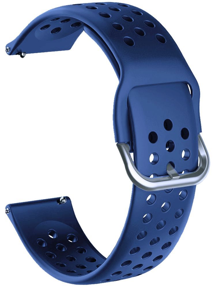     			ACM Watch Strap Silicone Belt 20mm compatible with Amazfit Active Smartwatch Breatheable Dot Band Dark Blue