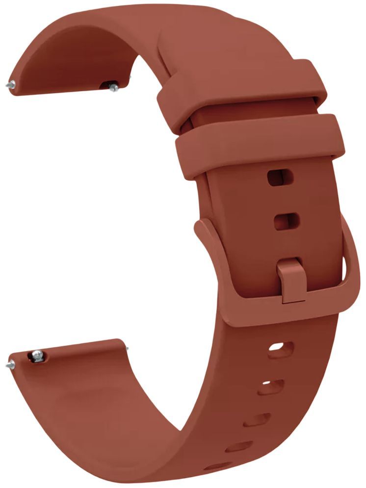     			ACM Watch Strap Silicone Belt 22mm compatible with Fire-Boltt Rise Steel Ultra Bsw226 Smartwatch Color Hook Band Brown