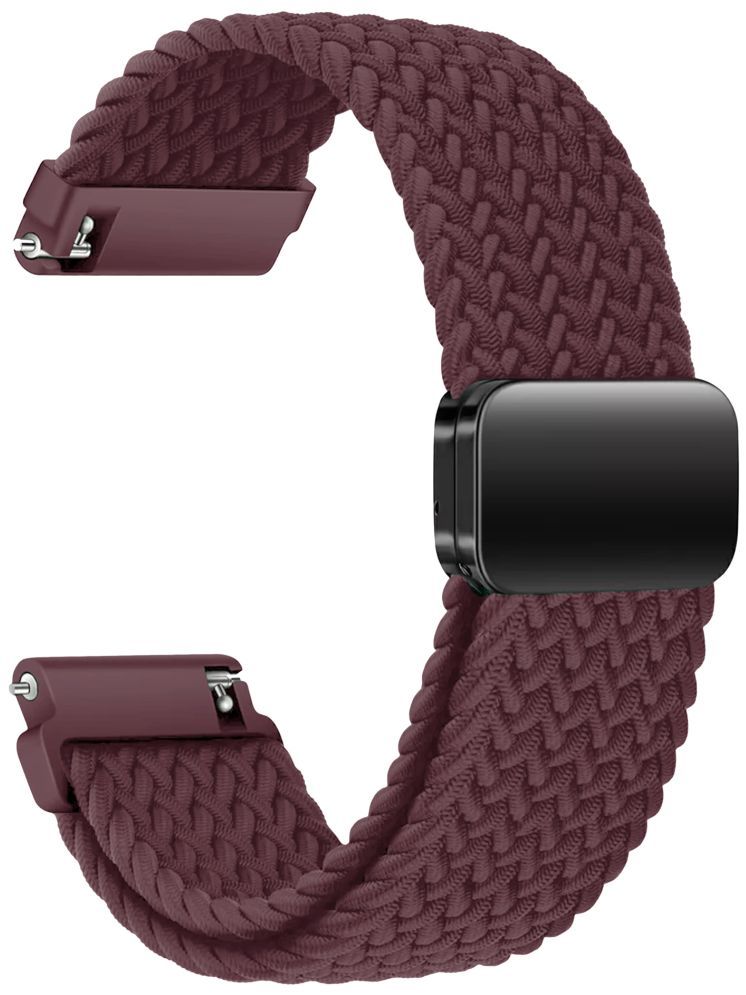     			ACM Watch Strap Woven Braided Magnetic 22mm compatible with Fastrack Revoltt Xr1 Smartwatch Adjustable Belt Band Purple