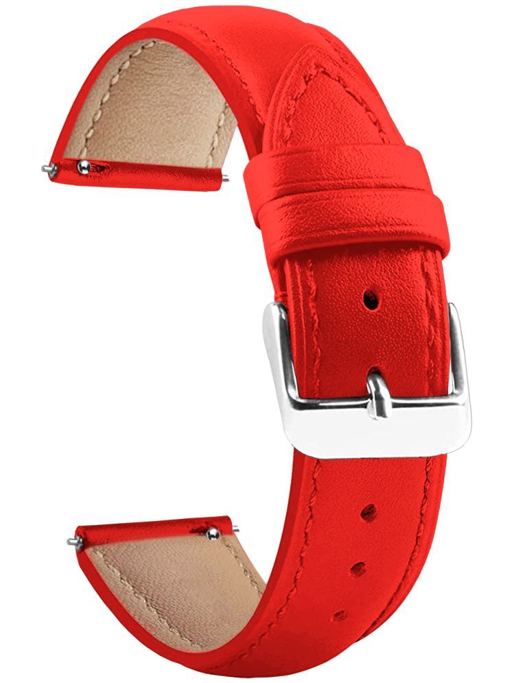     			ACM Watch Strap Leather Belt 22mm compatible with Noise Colorfit Vivid Call 2 Smartwatch Casual Classic Band Red