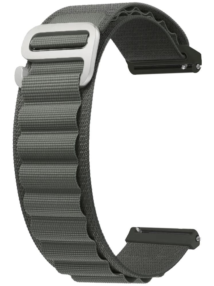     			ACM Watch Strap Nylon 22mm compatible with Fire-Boltt Stellaris Bsw135 Smartwatch Sports Hook Band Grey