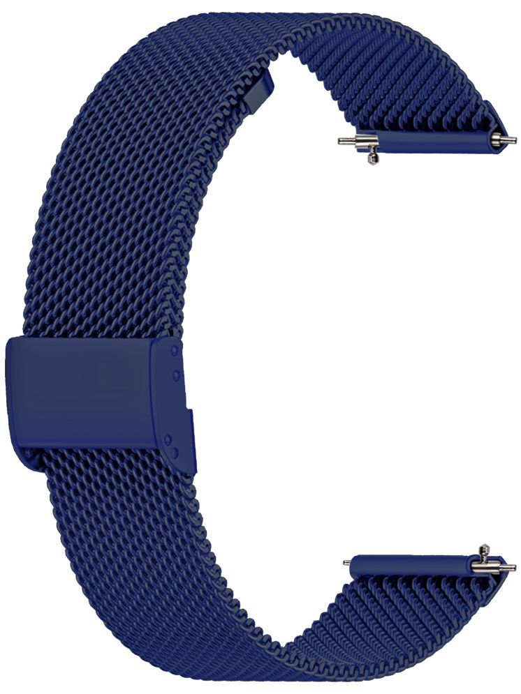     			ACM Watch Strap Steel Metal 22mm compatible with Noise Noisefit Origin Smartwatch Adjustable Belt Chain Band Blue