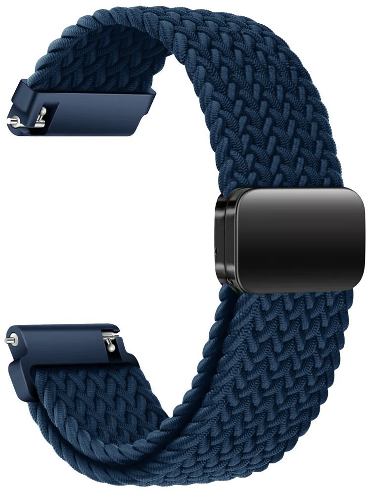     			ACM Watch Strap Woven Braided Magnetic 22mm compatible with Noise Colorfit Ultra 3 Luminary Smartwatch Adjustable Belt Band Blue