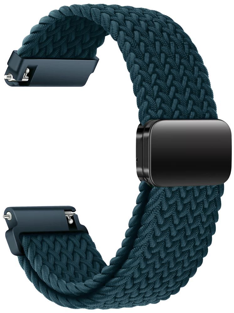     			ACM Watch Strap Woven Braided Magnetic 22mm compatible with Fire-Boltt 4g Pro Bsw217 Smartwatch Adjustable Belt Band Turquoise