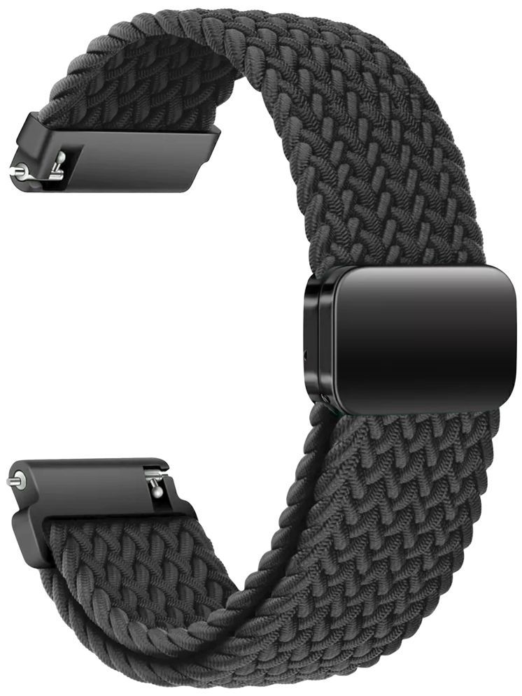     			ACM Watch Strap Woven Braided Magnetic 20mm compatible with Beatxp Unbound Pro Smartwatch Adjustable Belt Band Black