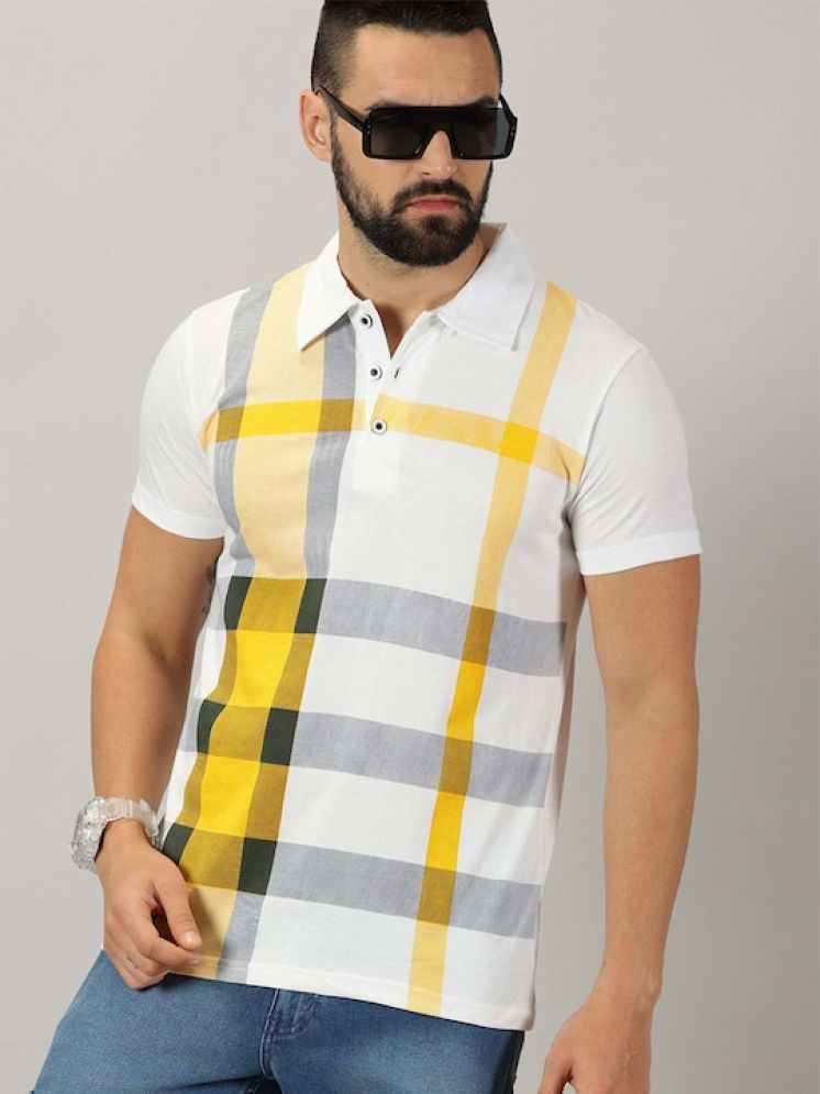     			DENNIN Pack of 1 Cotton Blend Regular Fit Printed Half Sleeves Men's Polo T Shirt ( Yellow )