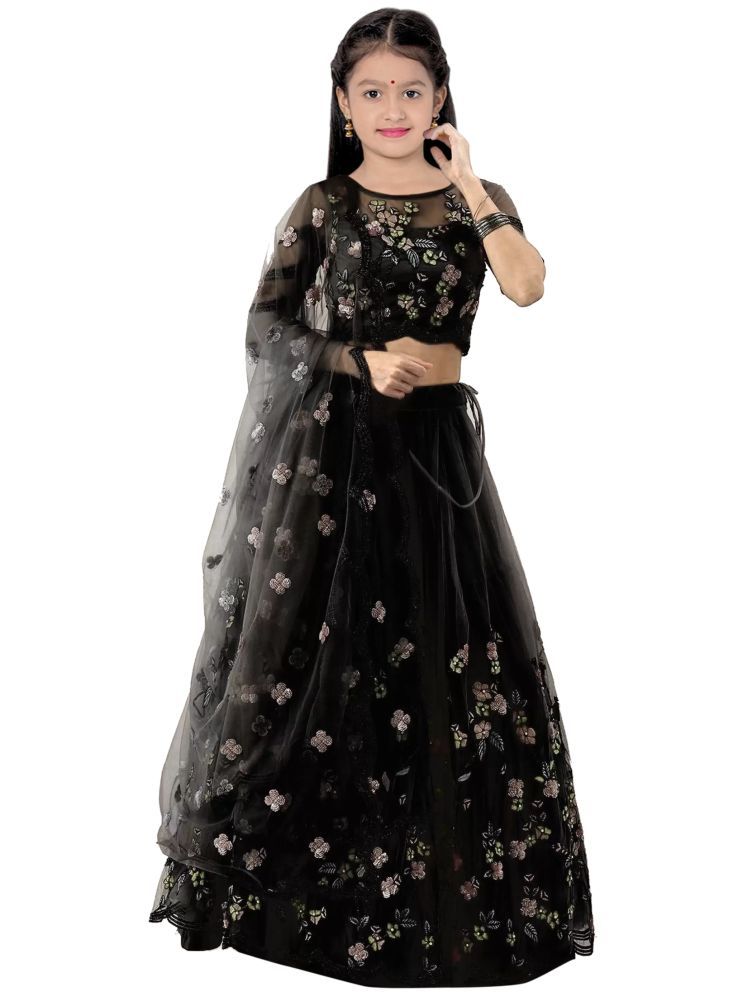     			piludi Net Lehenga Choli Set For Girls ( Pack of 1 , Black )