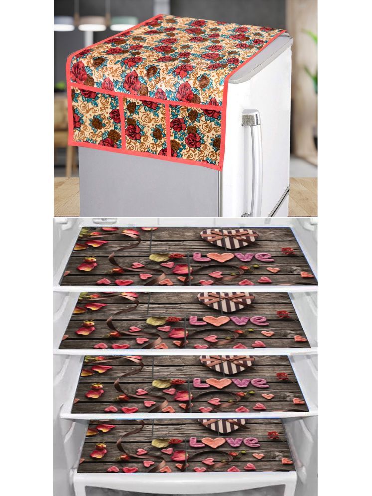     			Crosmo Knitting Floral Fridge Mat & Cover ( 53 99 ) Pack of 5 - Yellow