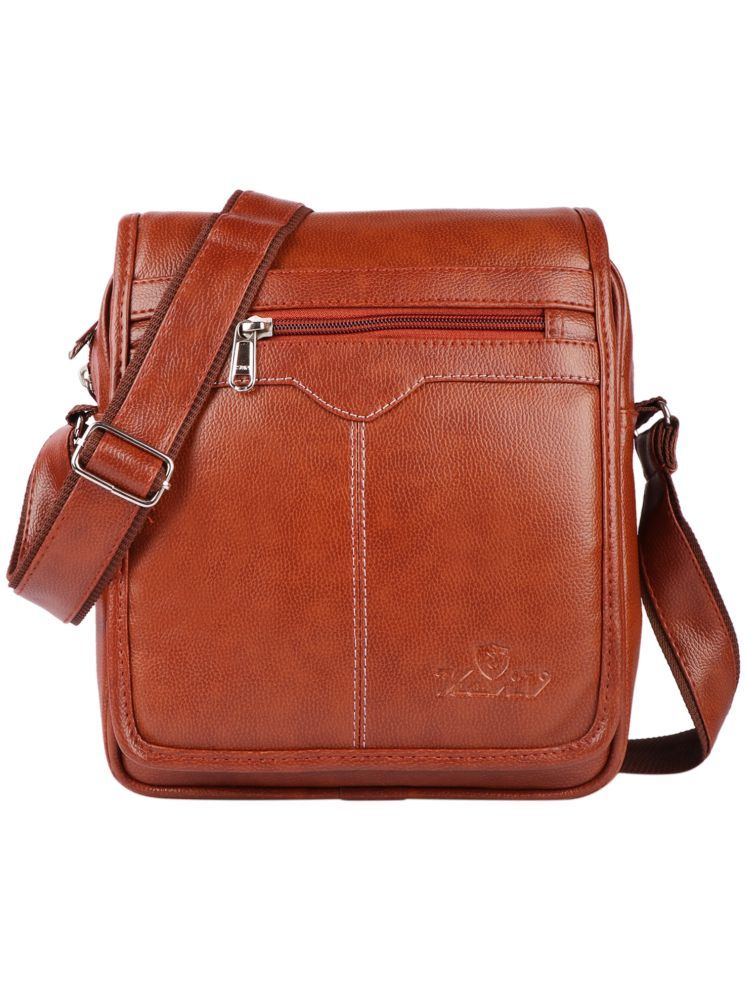     			Keviv Tan Solid Messenger Bag