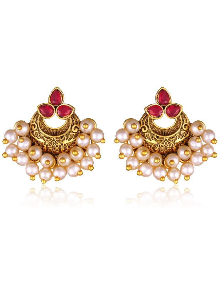     			Vighnaharta Red Chandbalis Earrings ( Pack of 1 )