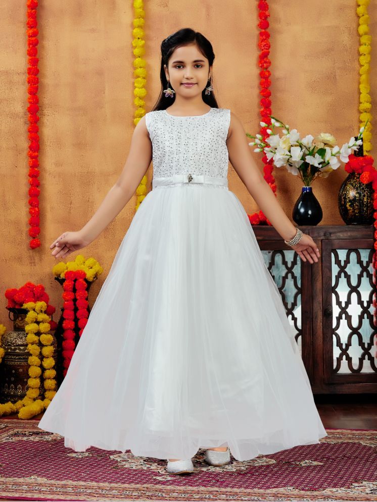     			Aarika Net Gown For Girls ( Pack of 1 , White )