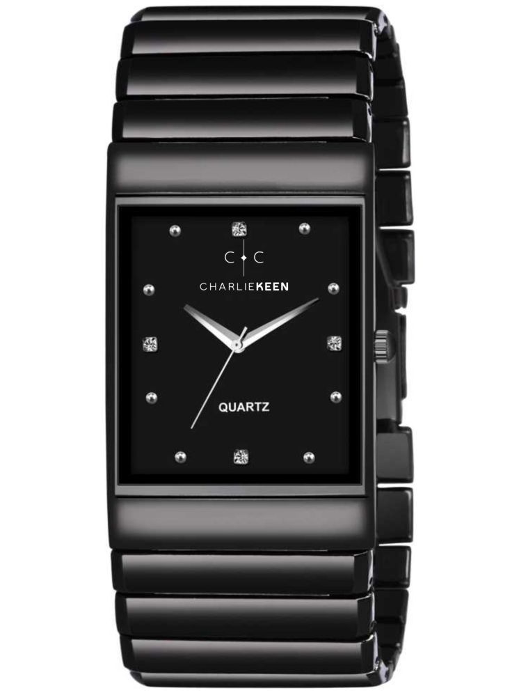     			CHARLIEKEEN Black Stainless Steel Analog Men's Watch