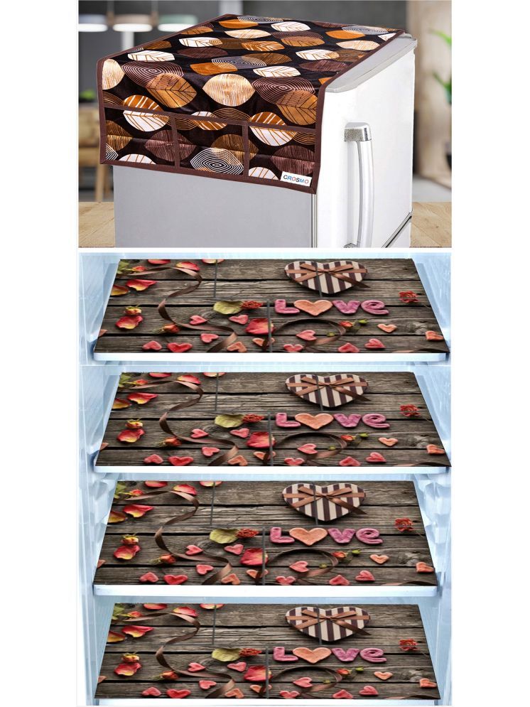     			Crosmo Knitting Nature Fridge Mat & Cover ( 53 99 ) Pack of 5 - Brown