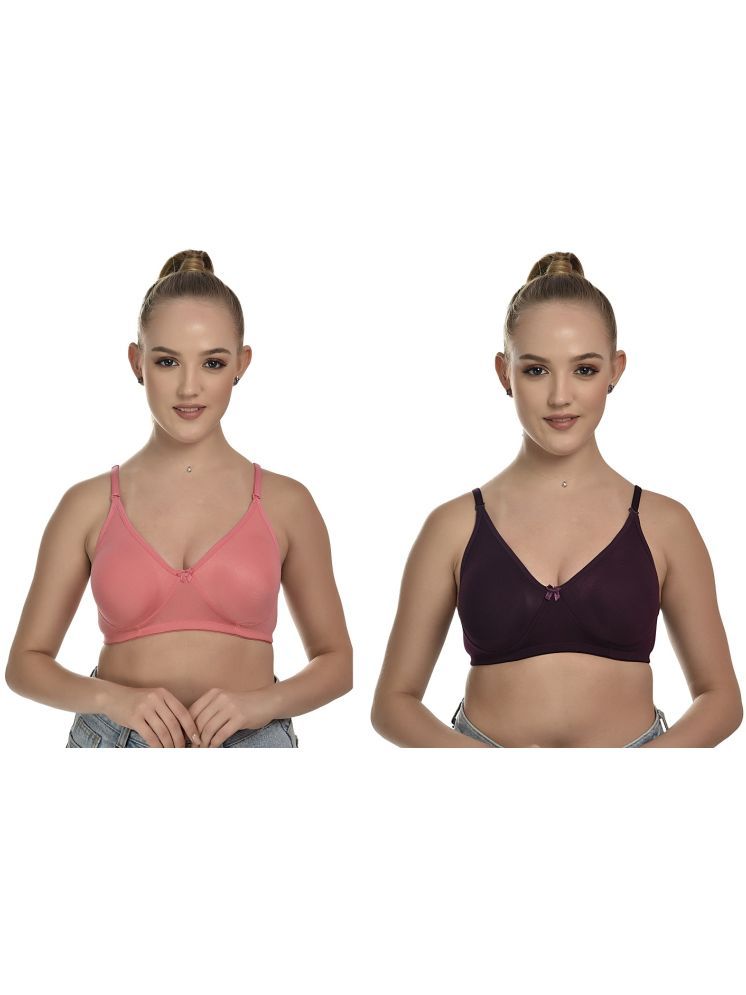     			Desiprime Pack of 2 Cotton Non Padded Everyday Bra For Women ( Multicolor )