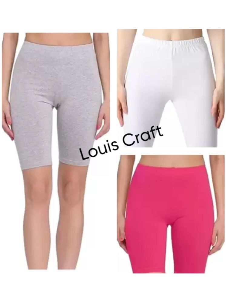     			Louis Craft Pack of 3 Cotton Lycra Safety Shorts For Women ( Multicolor2 )