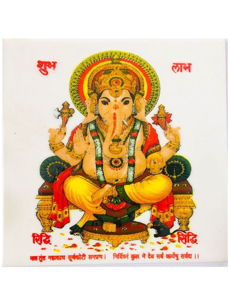     			SHOP BY ROOM Ceramic God Ganesh Tiles for Home Entrance, Temple, Office - 6 x 6 Inch