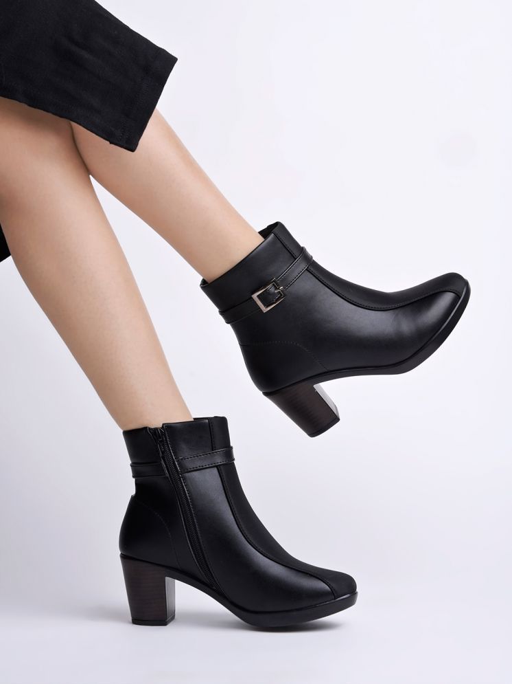     			Stylestry Black Women's Ankle Length Boots