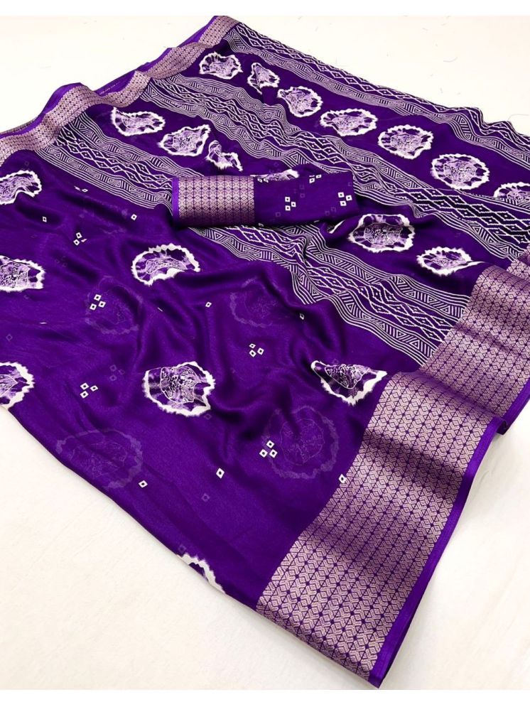     			Arkia Pack of 1 Georgette Embellished Saree With Blouse Piece ( Purple )