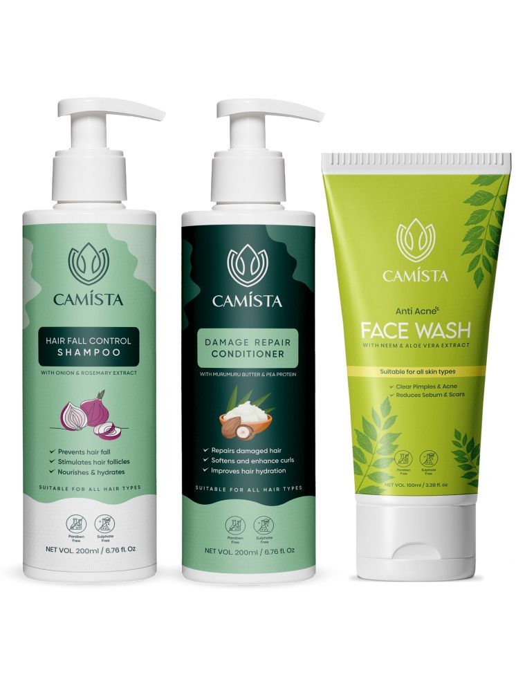     			CAMISTA Family Pack of 1 Shampoo, 1 Face Wash & 1 Conditioner ,500ml