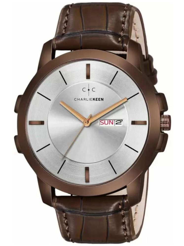     			CHARLIEKEEN Brown Leather Analog Men's Watch