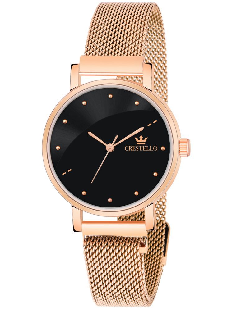     			Crestello Rose Gold Metal Analog Womens Watch