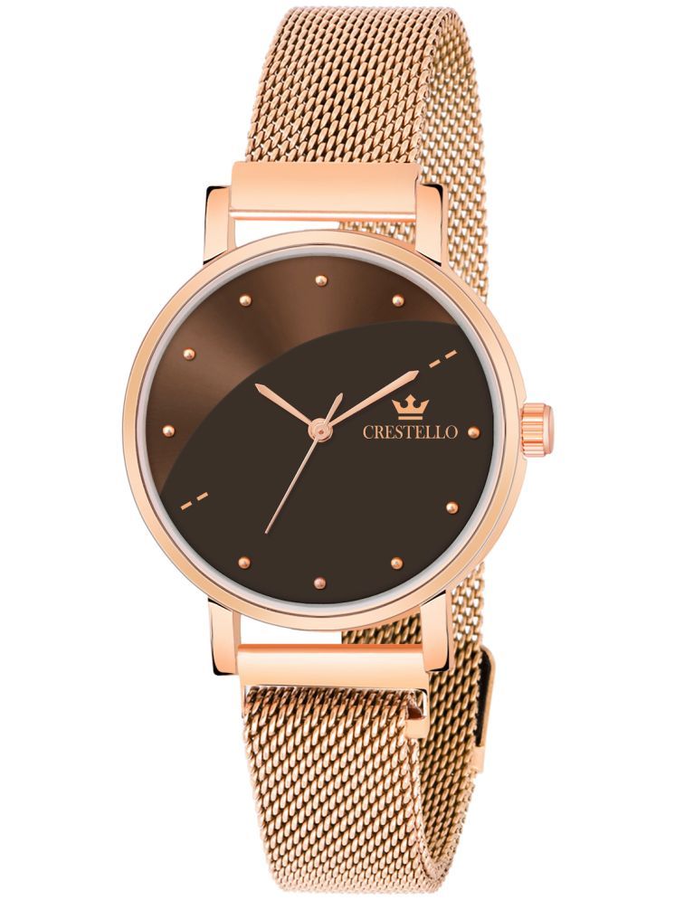     			Crestello Rose Gold Metal Analog Womens Watch