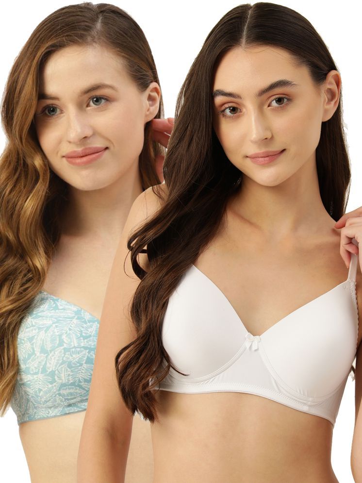     			Leading Lady Pack of 2 Nylon Lightly Padded T-Shirt Bra For Women ( Multicolor3 )