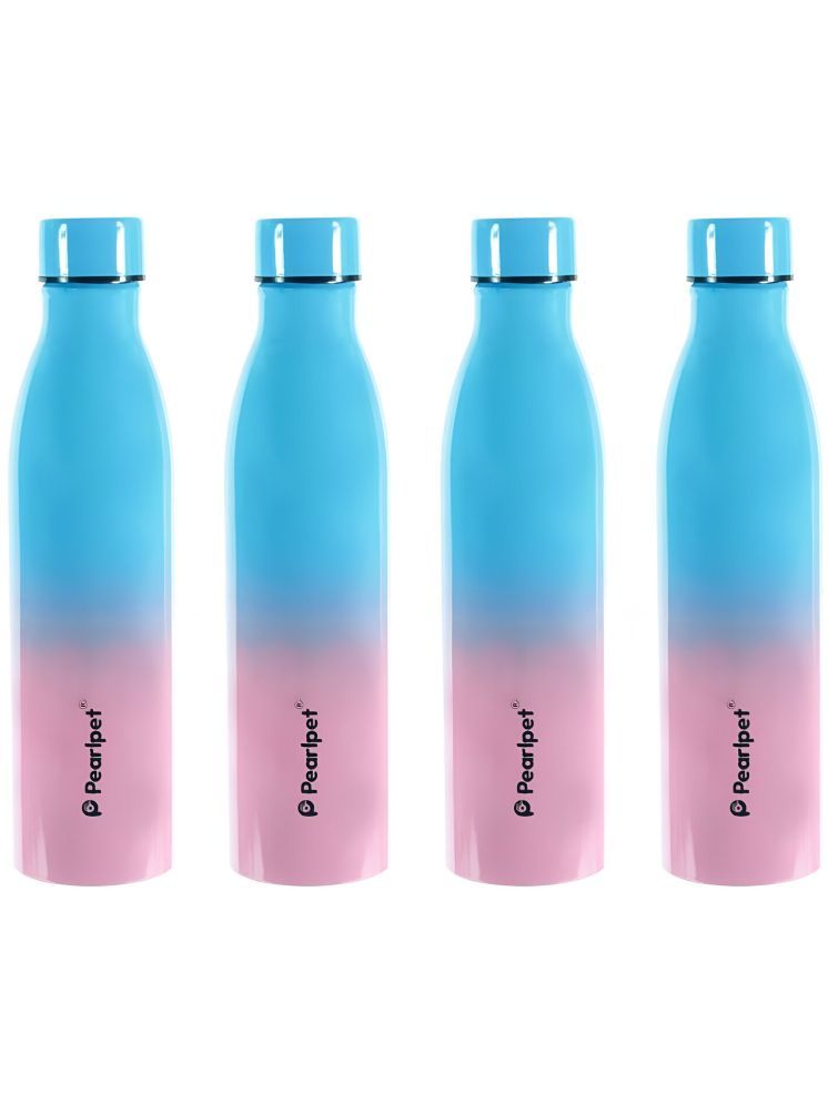     			PearlPet Swiss Pink Blue Stainless Steel Water Bottle 1000 mL ( Set of 4 )