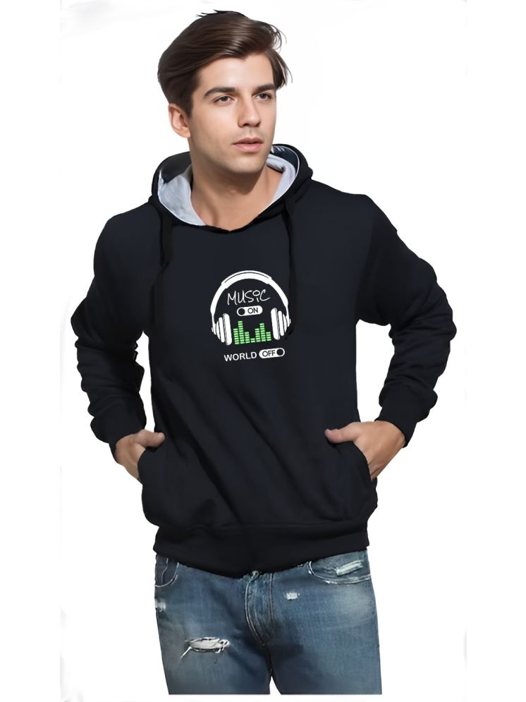     			Reya Cotton Blend Hooded Men's Sweatshirt - Black ( Pack of 1 )