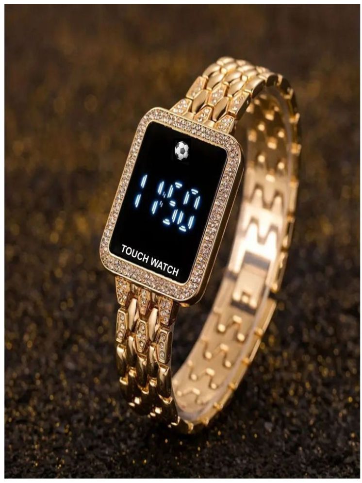     			Rhonium Rose Gold Metal Digital Womens Watch